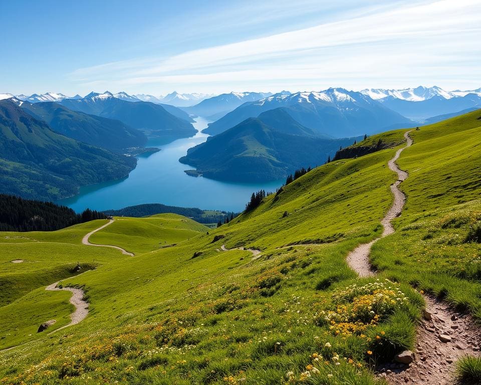 Amden Wanderwege und Skifahren mit Seeblick