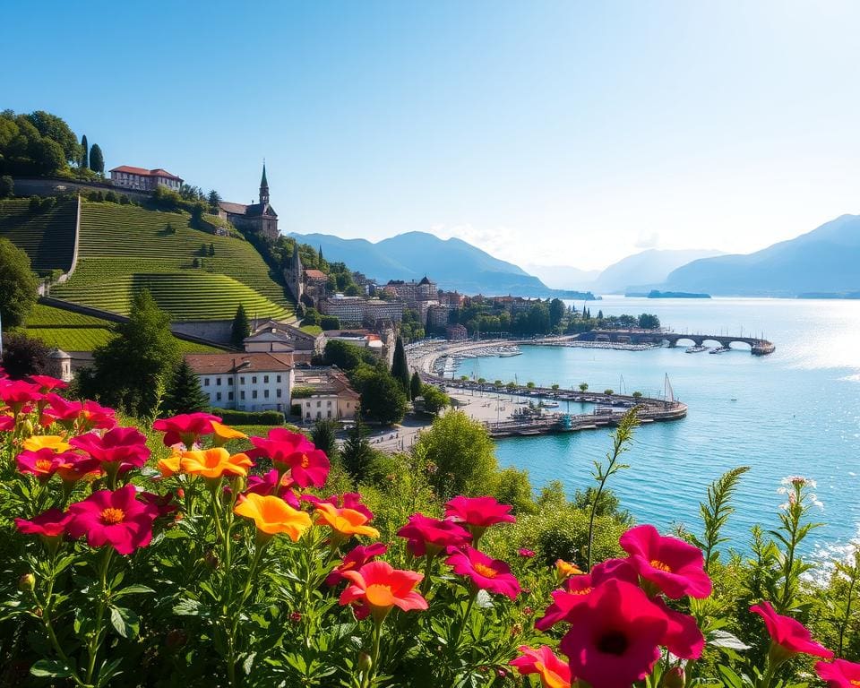 Die Schönheit von Lausanne am Genfersee