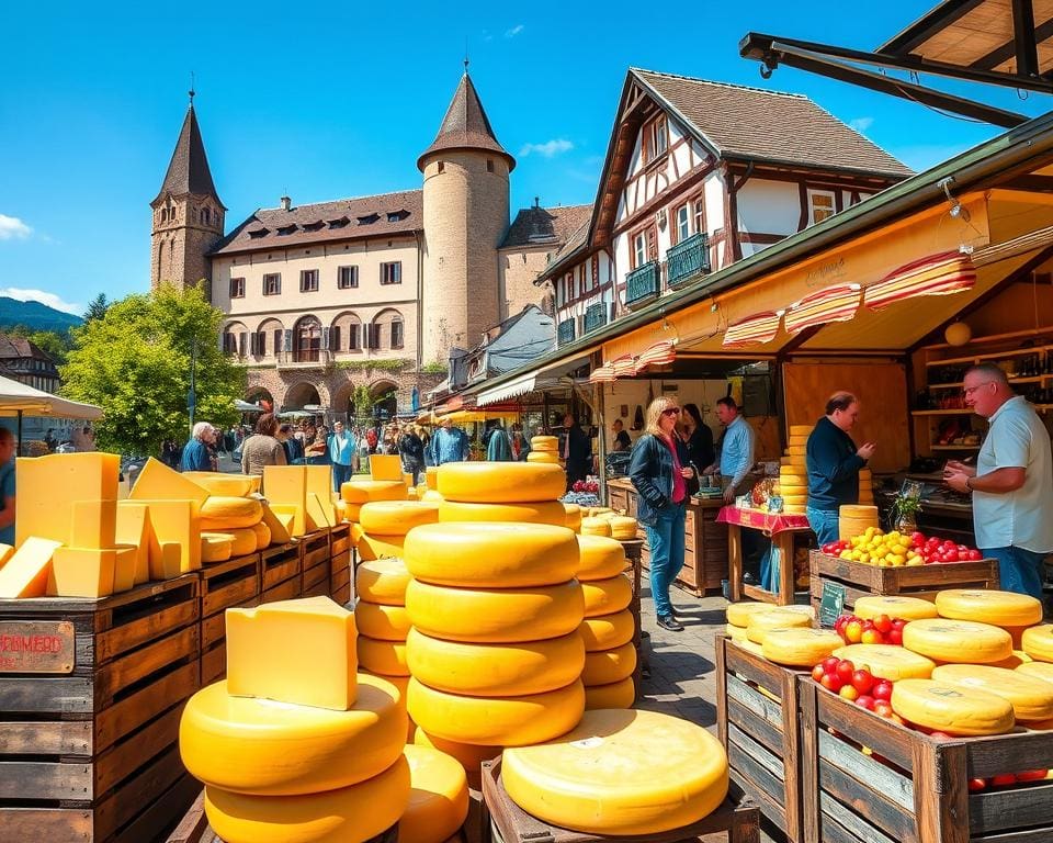 Emmental Käse am regionalen Käsemarkt