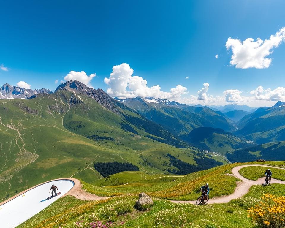 Laax: Snowboarden und Bike-Abenteuer im Sommer