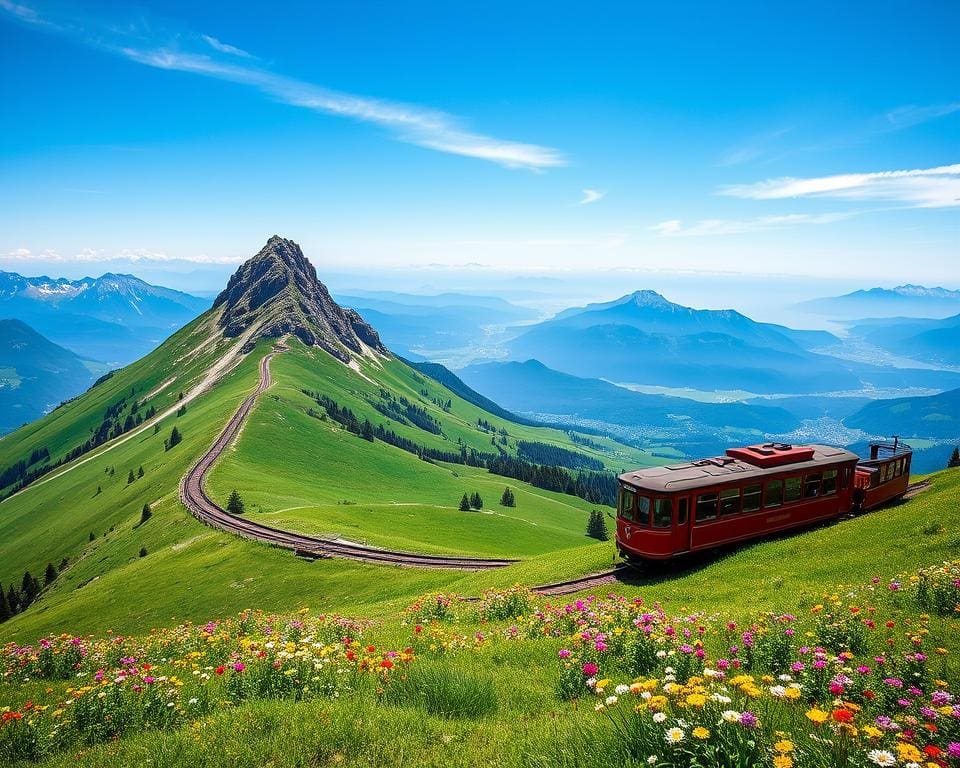 Rigi Aufstieg mit der Bergbahn