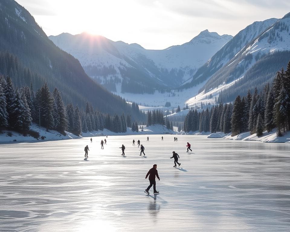 Schlittschuhlaufen am Arosa See