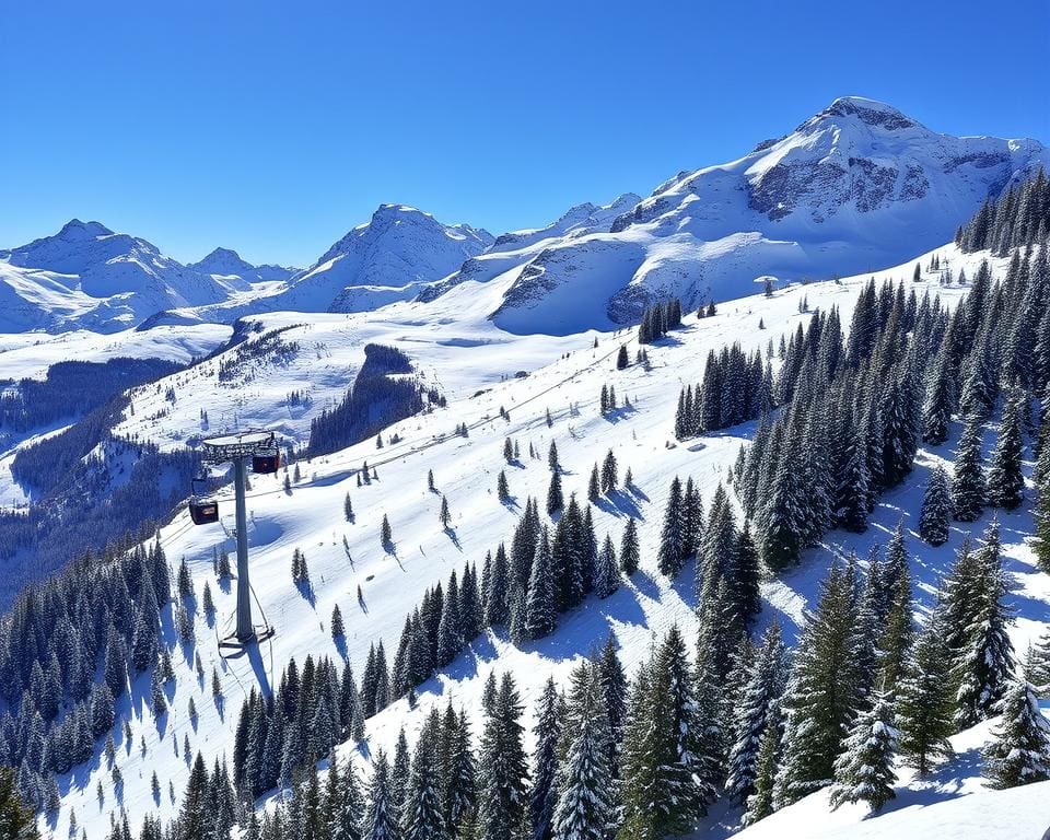 Seilbahnen in Venetien und Winterlandschaften