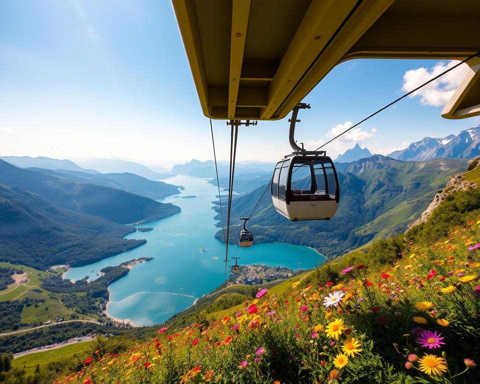 Seilbahnfahrt auf dem Monte Baldo mit Panorama-Blick