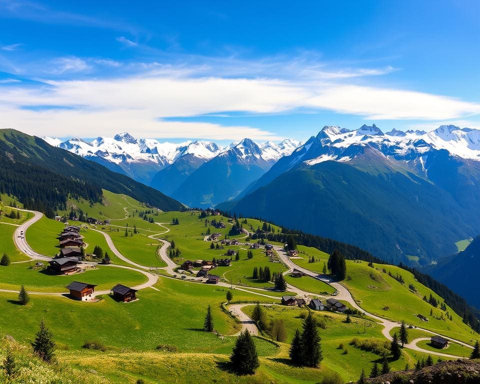 Splügen historische Passroute und Bergdörfer