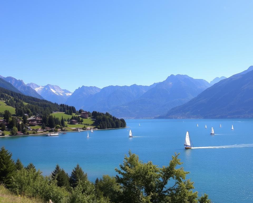 Thunersee Wassersport und Alpenpanorama