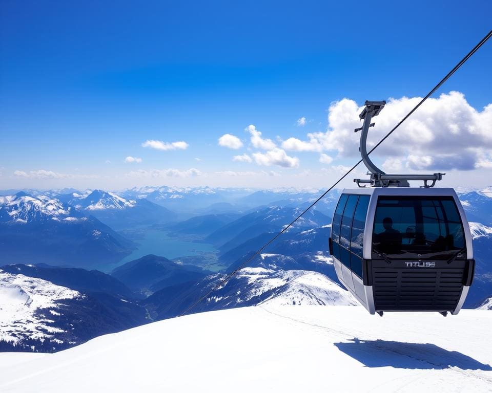 Titlis Bergbahn und Panoramaaussicht auf die Schweizer Alpen