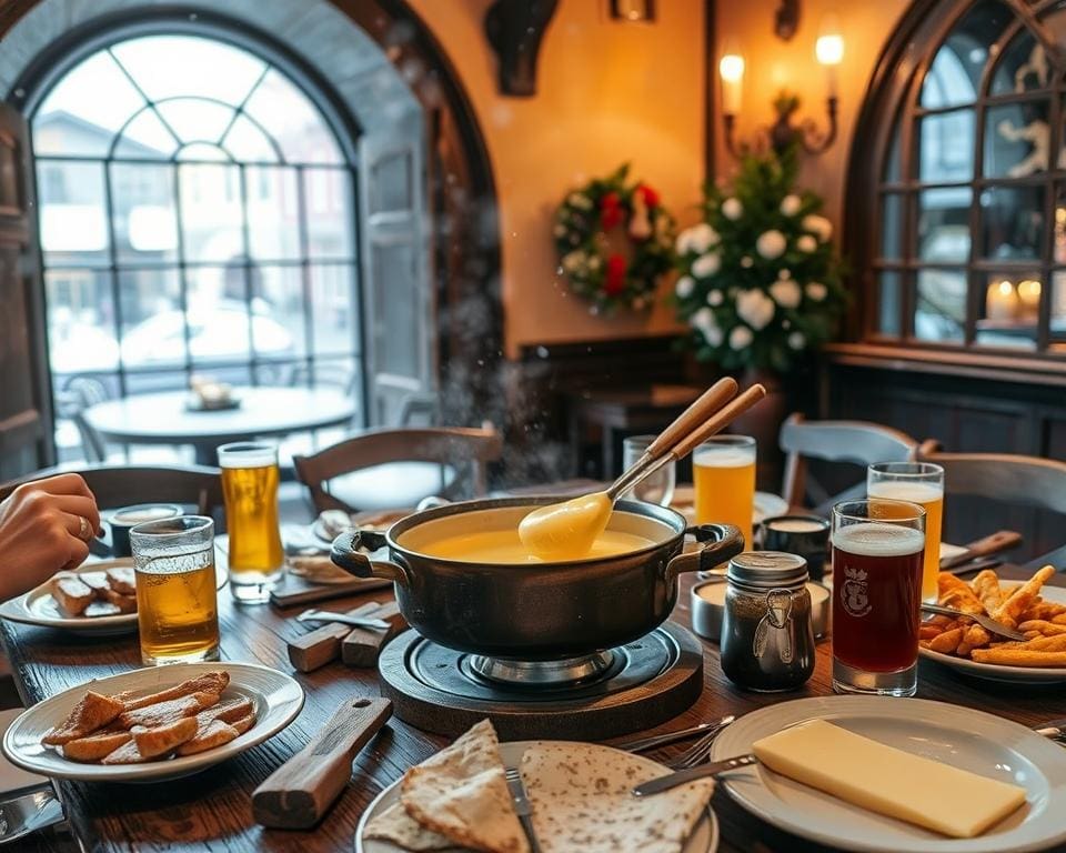 Tradition des Käsefondue in der Schweiz