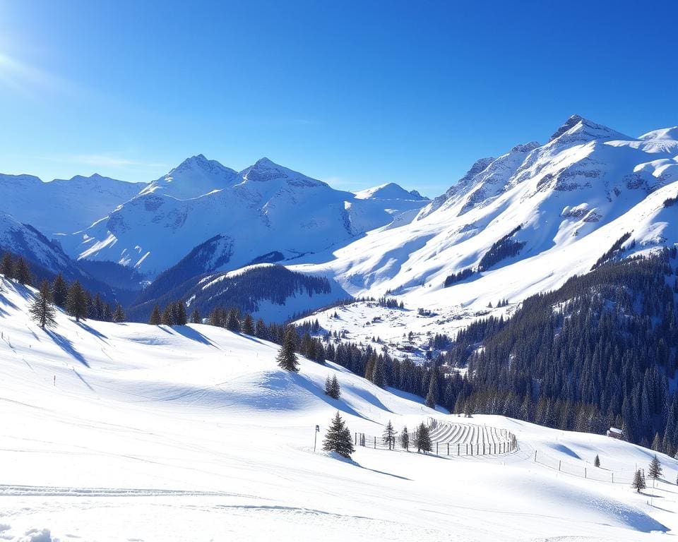 Pisten und Berglandschaft in Grindelwald