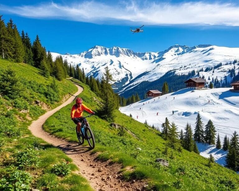 Saanen: Mountainbiking und Skifahren in Gstaad