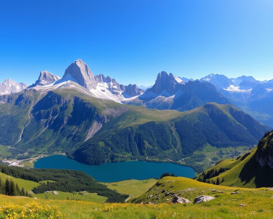 Landschaft der Tiroler Alpen - Berge und Täler