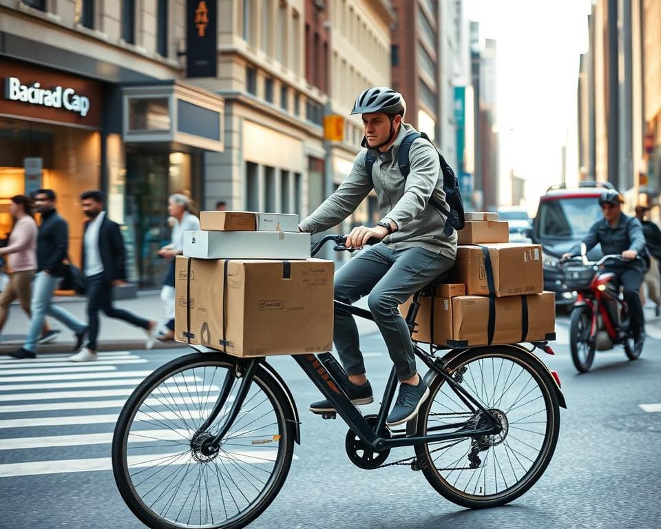 Logistik im Kurierdienst mit Lastenrad