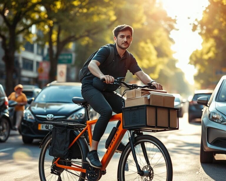 Wie arbeitet ein Kurierfahrer auf dem Lastenrad?