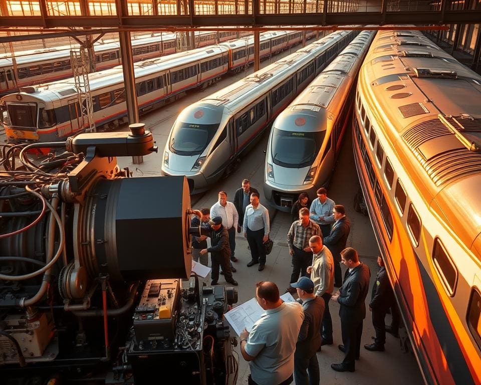 Zugwartung bei der Bahn